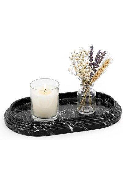 Radicaln Marble Vanity Tray 9.75" Handmade Black Jewelry, Candle & Perfume Ho...
