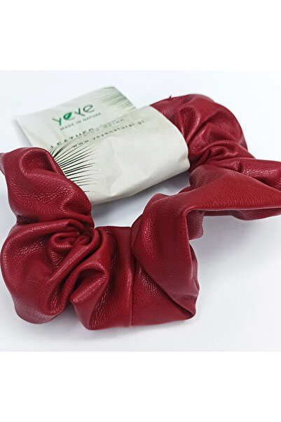 YEYE Made In Nature Elastic de păr din piele YEYE, roșu claret