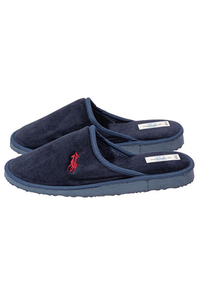 Amaryllis Slippers Ανδρική Μπλε Βελούδινη Παντόφλα Ελληνικής Κατασκευής