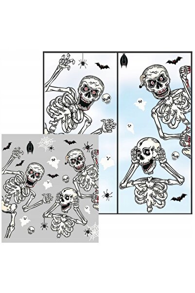 Korbi Set de autocolante de Halloween cu schelete pentru ferestre