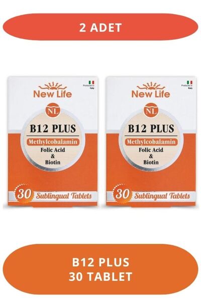 New Life B12 Plus Dilaltı 30 Tablet Metillkobalamin - Folik Asit - Biotin (2 ...