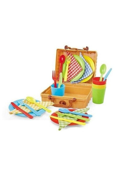 Icom Set vesela picnic in cos, pentru copii 3+, cu tacamuri si farfurii, Mult...