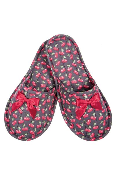 Amaryllis Slippers Γυναικεία υφασμάτινη βαμβακερή παντόφλα σε γκρι απόχρωση κ...