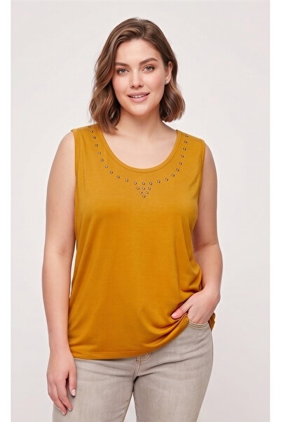 gökçesu Women's Detailed Short Sleeve Stylish Casual T-Shirt