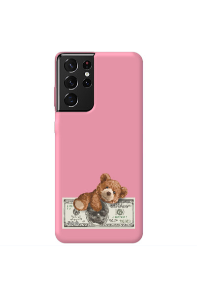 Other Samsung S21 Ultra Money Style Pink Colored Silicone TPU Θήκη