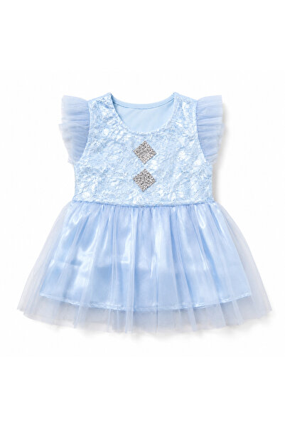 Generic Baby Girls Red Lace & Tulle Party Dress, Size 1Y | Flutter Sleeves, R...