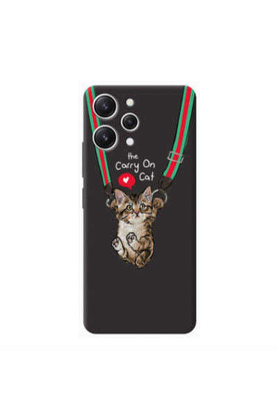 Other Xiaomi Redmi 12 Swinging cat Black Colored Silicone TPU Θήκη