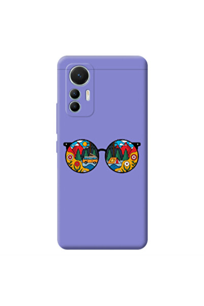 Other Xiaomi Mi 12 Lite Round Glasses Purple Colored Silicone TPU Θήκη