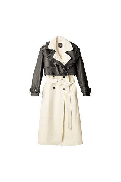 Desigual Trench de damă 26SWEW34 Crem
