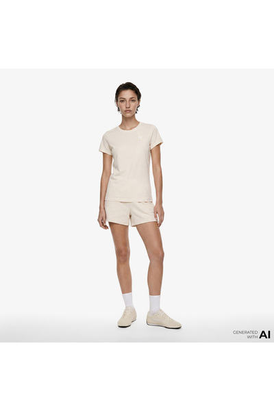 Puma Ess Script HighWaist Kadın Krem Şort