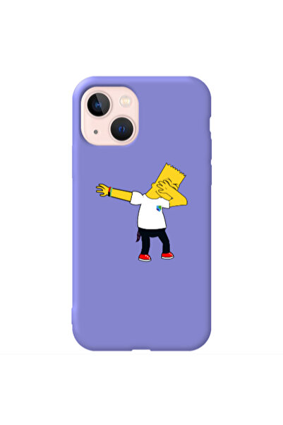Other Apple iPhone 13 Simpsons2 Purple Colored Silicone TPU Θήκη