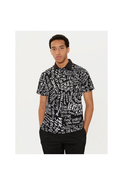 VERSACE JEANS COUTURE Ανδρικό Πόλο 78GAG6R0 JS459 Μαύρο