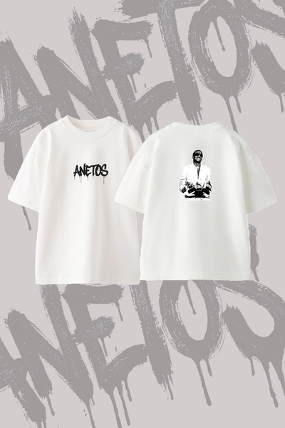 Anetos Μπλουζάκι Kanye West Grammy Design με στάμπα, Oversize, με λαιμόκοψη C...