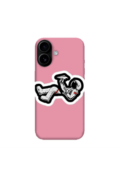 Other Apple Iphone 16 plus Astronaut flies a plane Pink Colored Silicone TPU ...