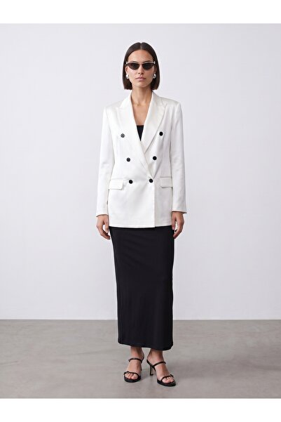 Dilvin 60813 Blazer Ceket-Beyaz