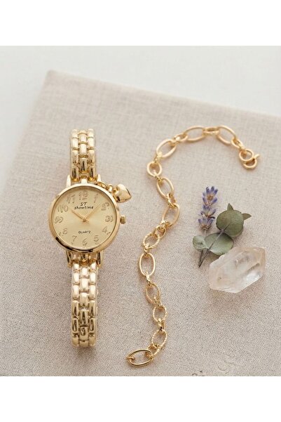 Feronnucci Women's Wristwatch Gold Color Metal Band White Dial Elegant Stylis...