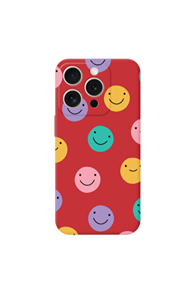 Other Apple Iphone 16 Pro Colorful smiles Red Colored Silicone TPU Θήκη