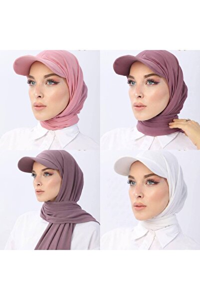 ALDAIYR Ready-Made Shawl Hijab with 4 Hats Sandy