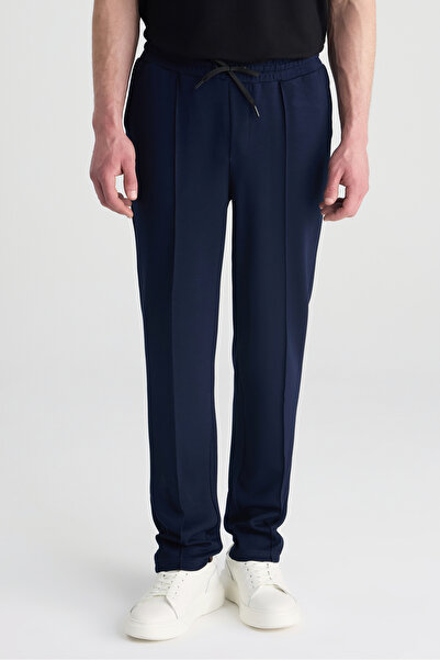 D'S Damat Ds Damat Regular Fit Navy Blue Plain Sweatpants