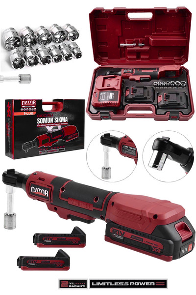CATOR 21V Akülü Darbeli Cırcır Kolu – 3/8" Profesyonel Somun Sıkma & Sökme