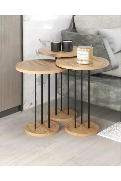 TreeAndTech Maia 3'lü Zigon Sehpa Seti