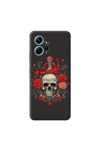 Other Xiaomi Redmi Note 12 4G Flower head Black Colored Silicone TPU Θήκη
