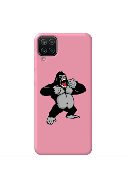 Other Samsung A12 Angry Gorilla2 Pink Colored Silicone TPU Θήκη