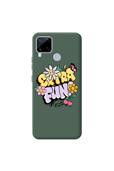 Other Realme C25S Extra Fun Dark Green Colored Silicone TPU Θήκη