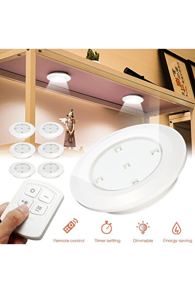 OEM Σετ 6 ασύρματων λαμπτήρων LED, αυτοκόλλητων, με τηλεχειριστήριο, για φωτι...