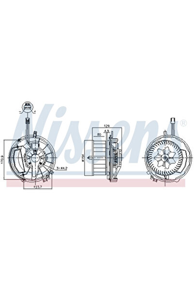 Nissens Ventilator Aeroterma AUDI A3/A3 Allstreet/Q3 CUPRA FORMENTOR/LEON/LEO...