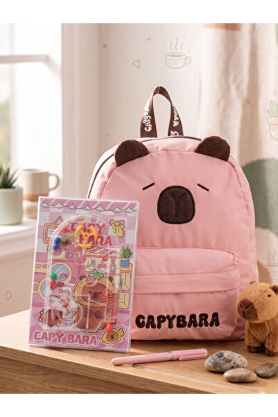 capybara حقيبة مدرسية/حضانة أصلية مرخصة للأطفال، مصنوعة من قماش مقاوم للماء م...