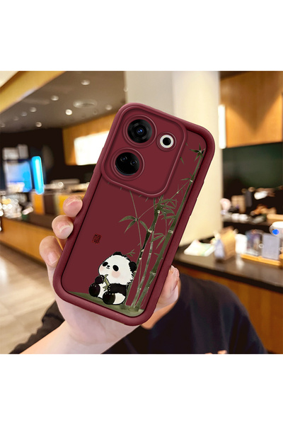 ucuc Tecno Camon 20(CK6n) Uyumlu Darbeye Dayanıklı Kamera Korumalı Bordo Sili...