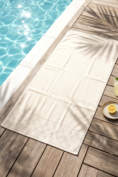REMSA Cotton Sea Pool Beach Bath Towel 07 Ecru