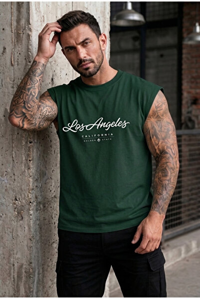 BUWOM Ανδρικό μπλουζάκι Golden Los Angeles με λαιμόκοψη Crew Neck