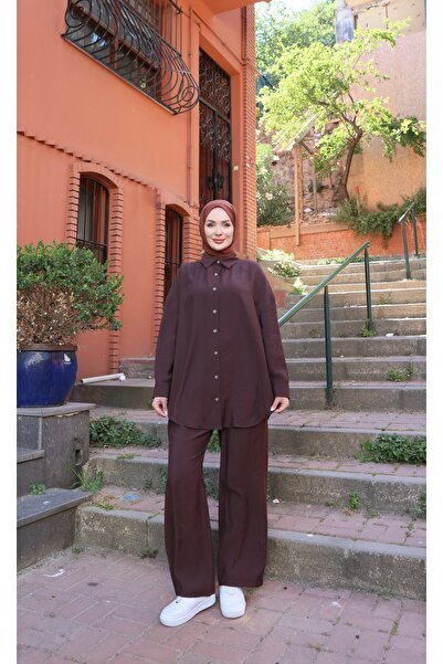 NİSUM MODA طقم قميص كلاسيكي من مودال
