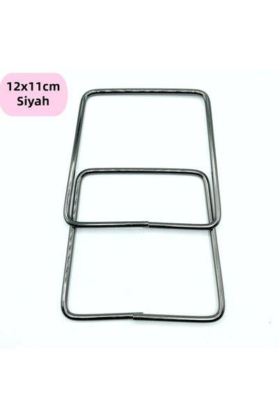 Oxford İplik Metal Rectangular Bag Handle 12X11Cm Black