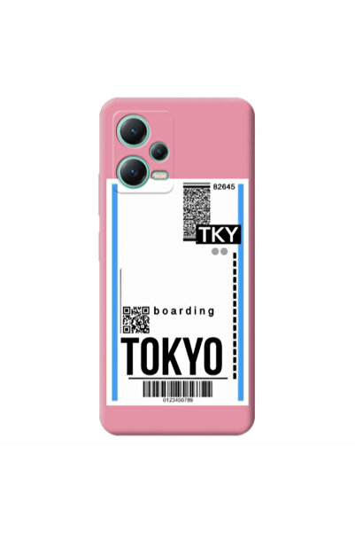 Other Xiaomi Redmi Note 12 Pro 5G Tokyo Boarding Pink Colored Silicone TPU Θήκη