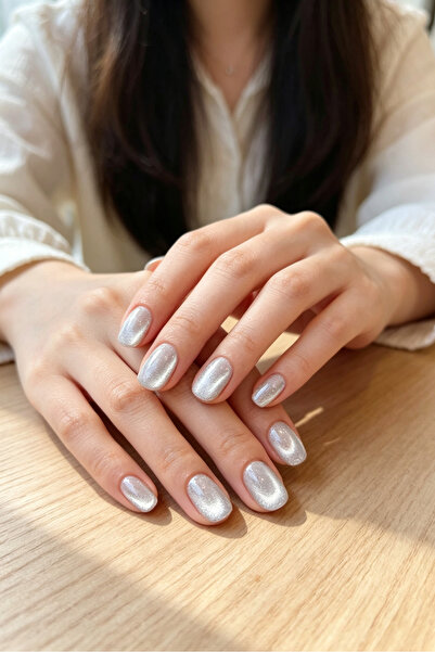 Easy Beauty MEDIUM Beden Kedi Gözü Kısa Tırnak 10 Adet Takma Tırnak Seti Kutu...