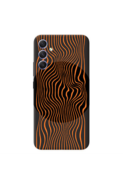 Other Samsung A34 Trapezoidal lines Black Colored Silicone TPU Θήκη