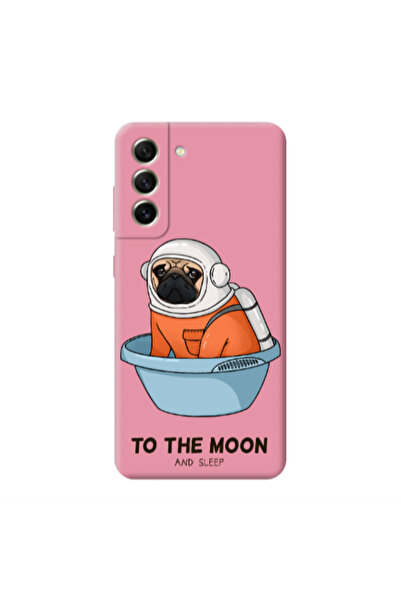 Other Samsung S21 To the moon Pink Colored Silicone TPU Θήκη