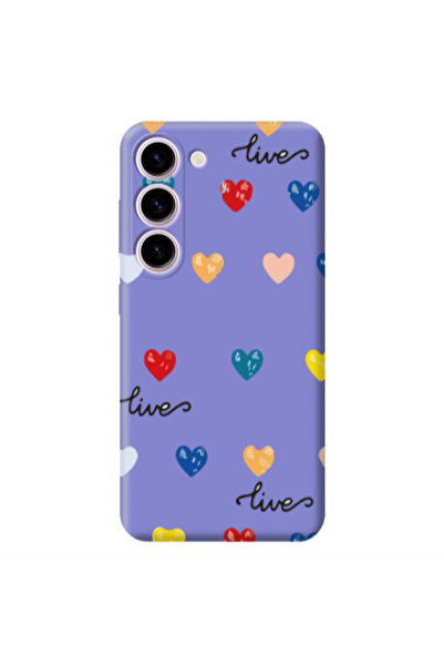 Other Samsung S24 Heart Lives Purple Colored Silicone TPU Θήκη