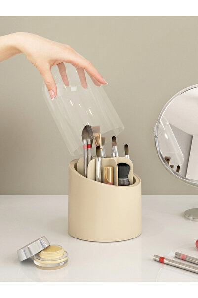 DOVİHOME فرشاة مكياج دايموند ومنظم مستحضرات التجميل وحامل فرش منظم صحي مع غطا...