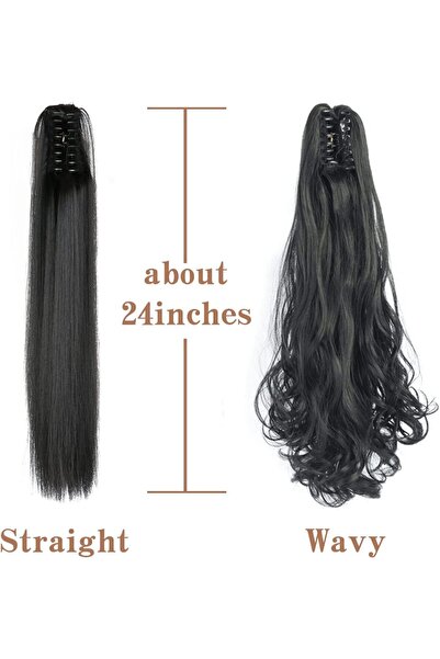 Estelle Synthetic Long Straight Claw Ponytail Wigs Clip In AH Tail Hair Ponytail
