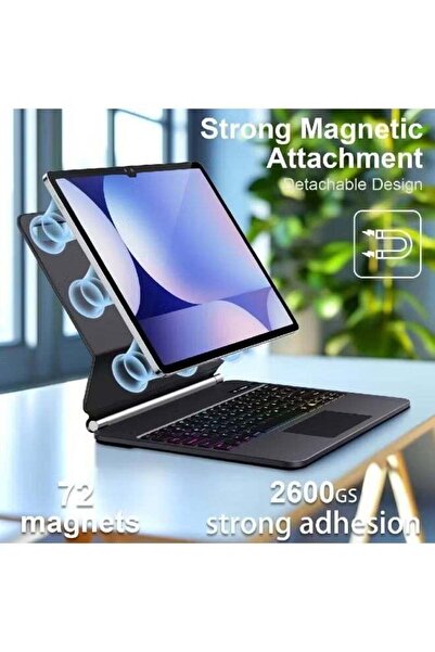 HYX Keyboard Case for Samsung Galaxy Tab S10+ Plus/S9+ Plus/S9 FE+ Plus/S8+ Plus/S7+ Plus/S7 FE Case with Keyboard 12.4" Magic-Style Magnetic – Floating Cantilever Stand - Multi-Touch