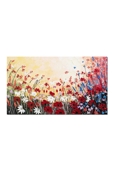 artnova Tablou pentru living, dormitor modern pictat manual, Maci, margarete ...