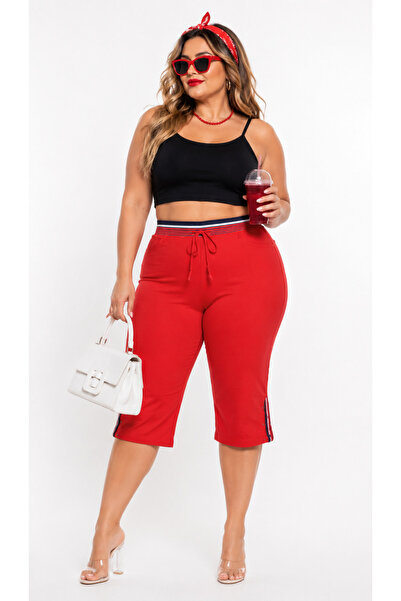 Pangos Fashion Plus Size Elastic Waist Lace-Up Back Pocket Detailed Lycra Wom...