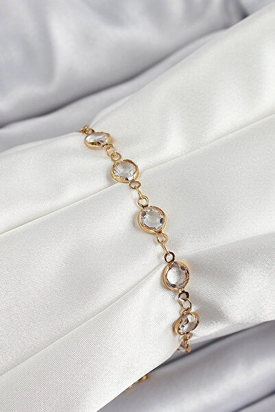 ARMÜZ Brass Gold Color Zircon Stone Women's Bracelet