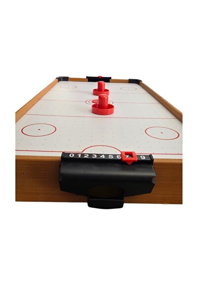 PlayZen 51 cm Fanlı Air Hockey Hava Hokeyi Masası 2 Kişilik Skor Tabelalı Masa Oyunu