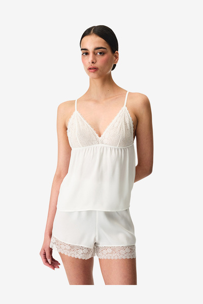 Penti Women Bridal Charming Sleeveless Shorts White Set
