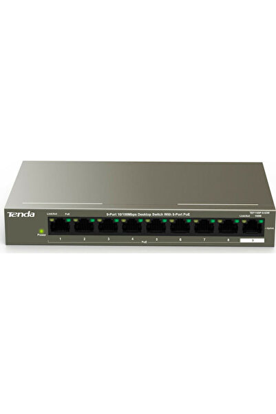 Tenda TEF1109P-8-63W Μη διαχειριζόμενος διακόπτης L2 PoE+ με 9 θύρες Ethernet